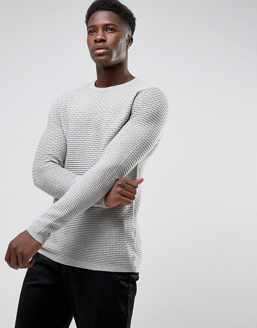 SELECTED HOMME CREW NECK KNIT IN TEXTURE