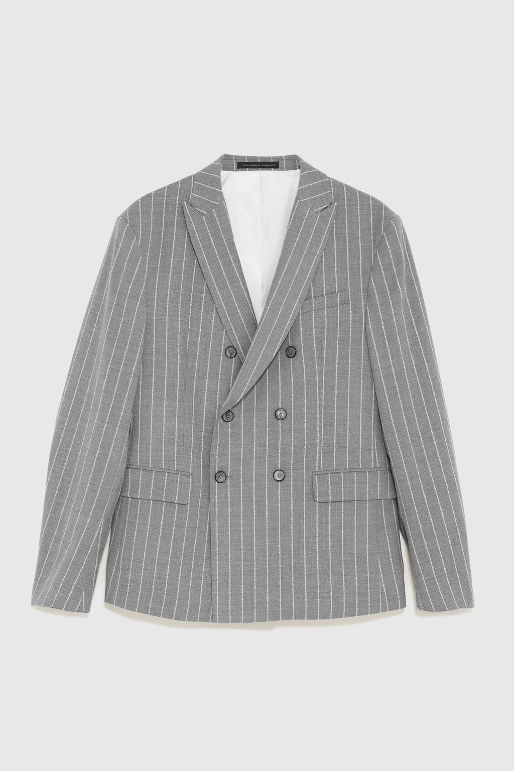 Grey Pinstripe Striped Blazer by ZARA MAN