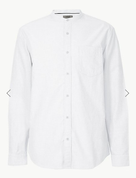 White Pure Cotton Shirt with Pocket