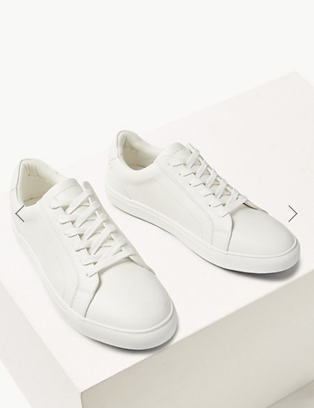 White Lace-up Trainers