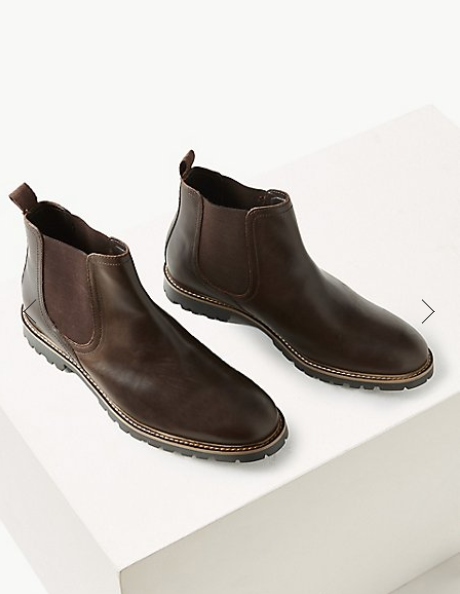 Dark Brown Leather Chelsea Boots