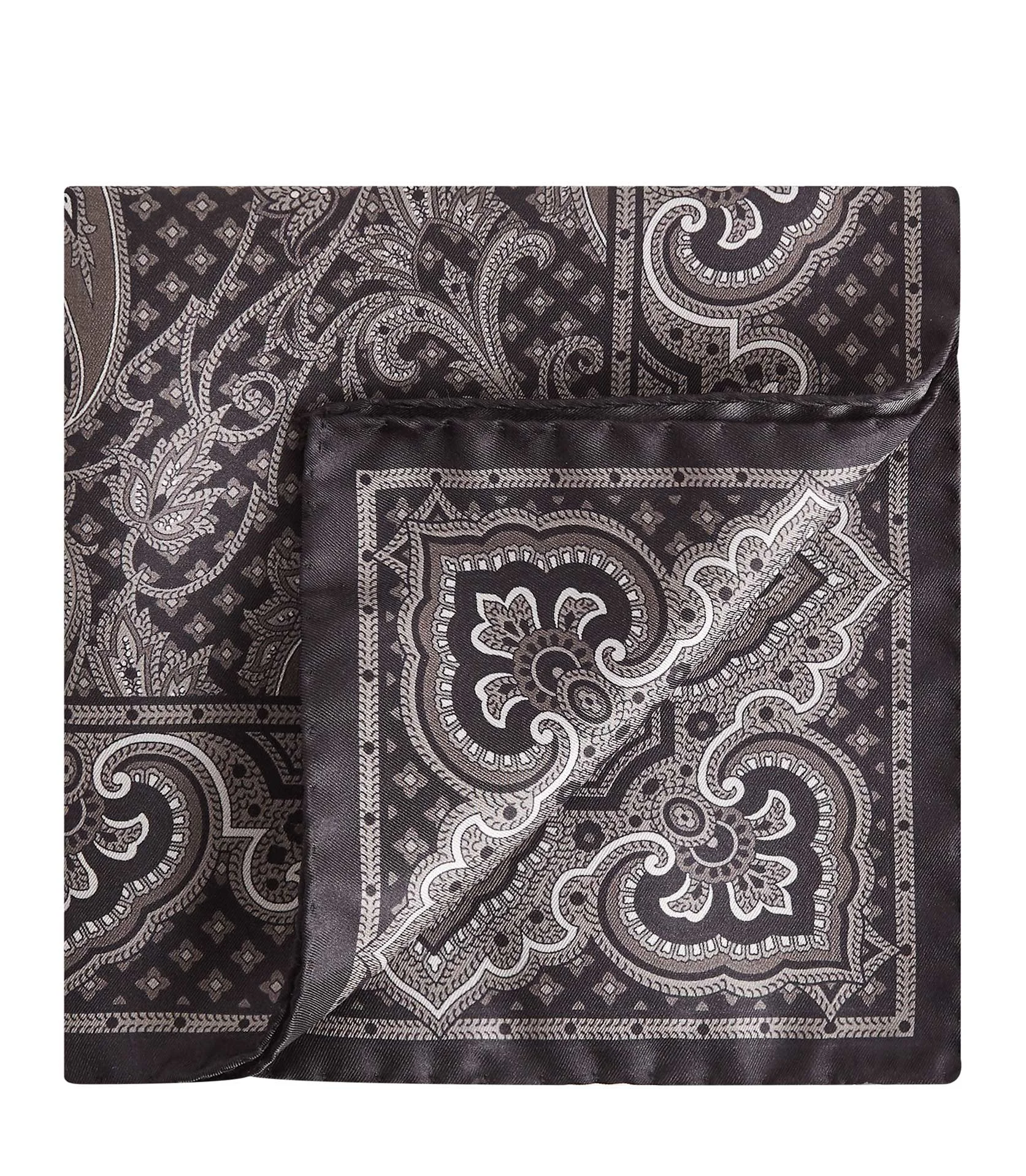 Black Paisley Pocket Square
