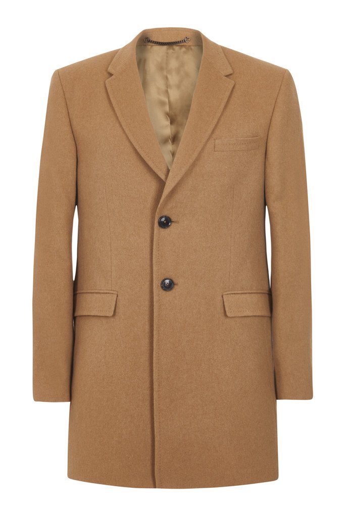 Camel Single-breasted overcoat