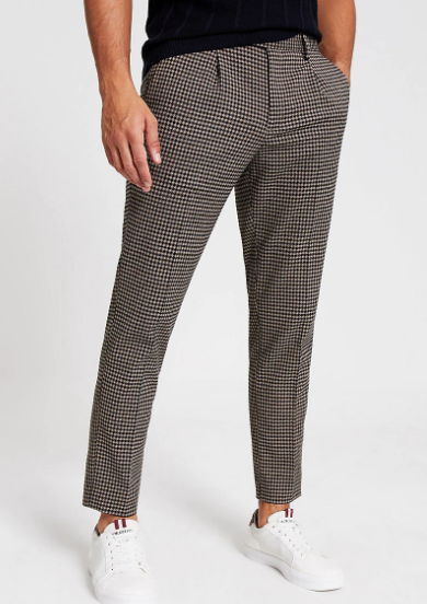 River Island Brown Check Trousers