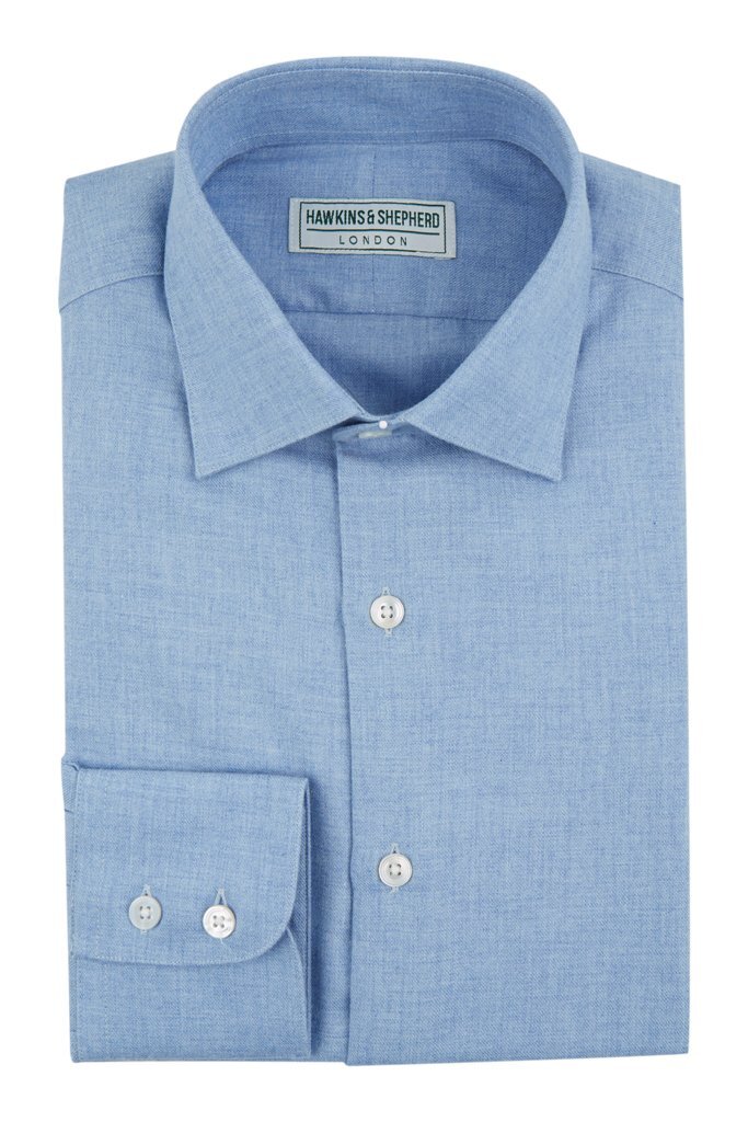 Hawkins &amp; Shepherd Luxury Cashmerello Blue shirt