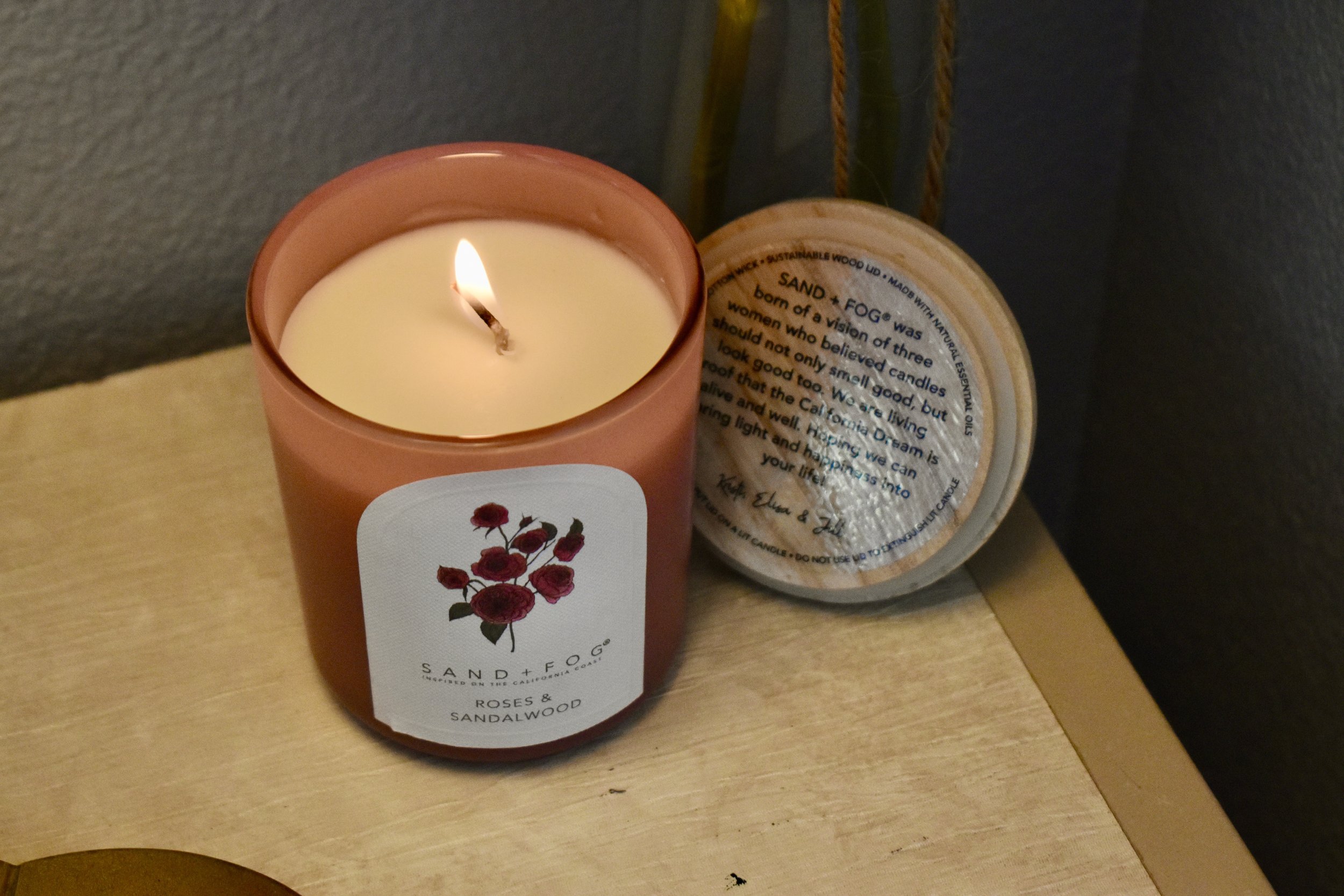 Sand & Fog Roses and Sandalwood Candle