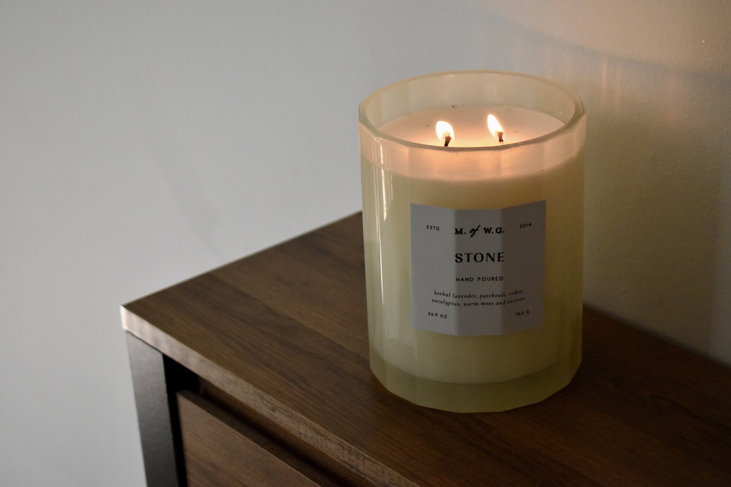 M of W.G STONE Candle | Scenting your home