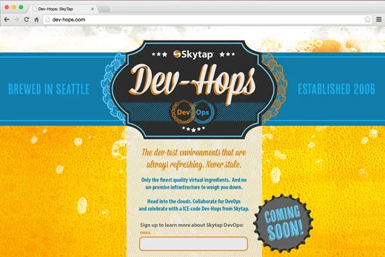 Skytap Dev-Hops web page