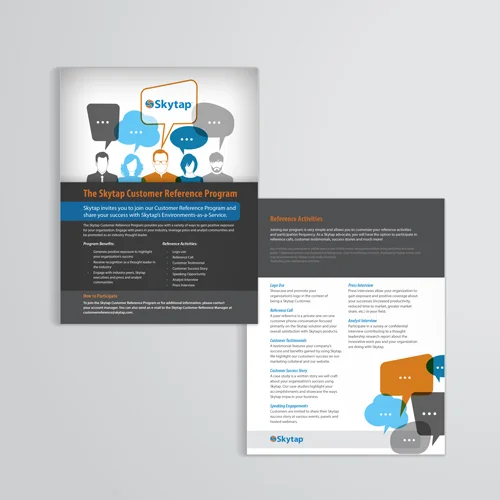 Skytap Customer Reference Program one sheeter