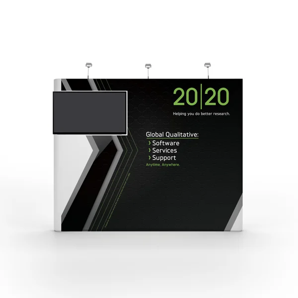 20|20 Marketing Research trade show display with TV