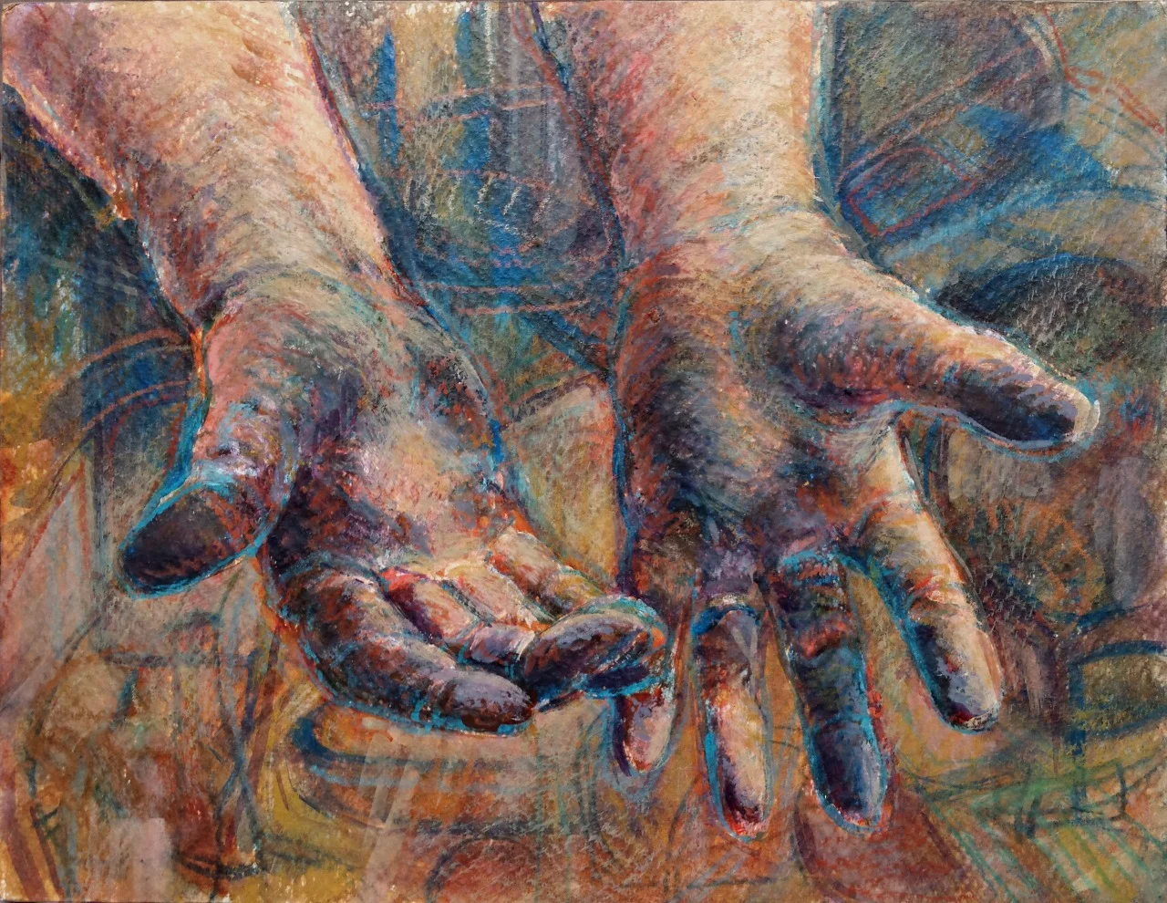Dad’s Hands, After Working on the F350 