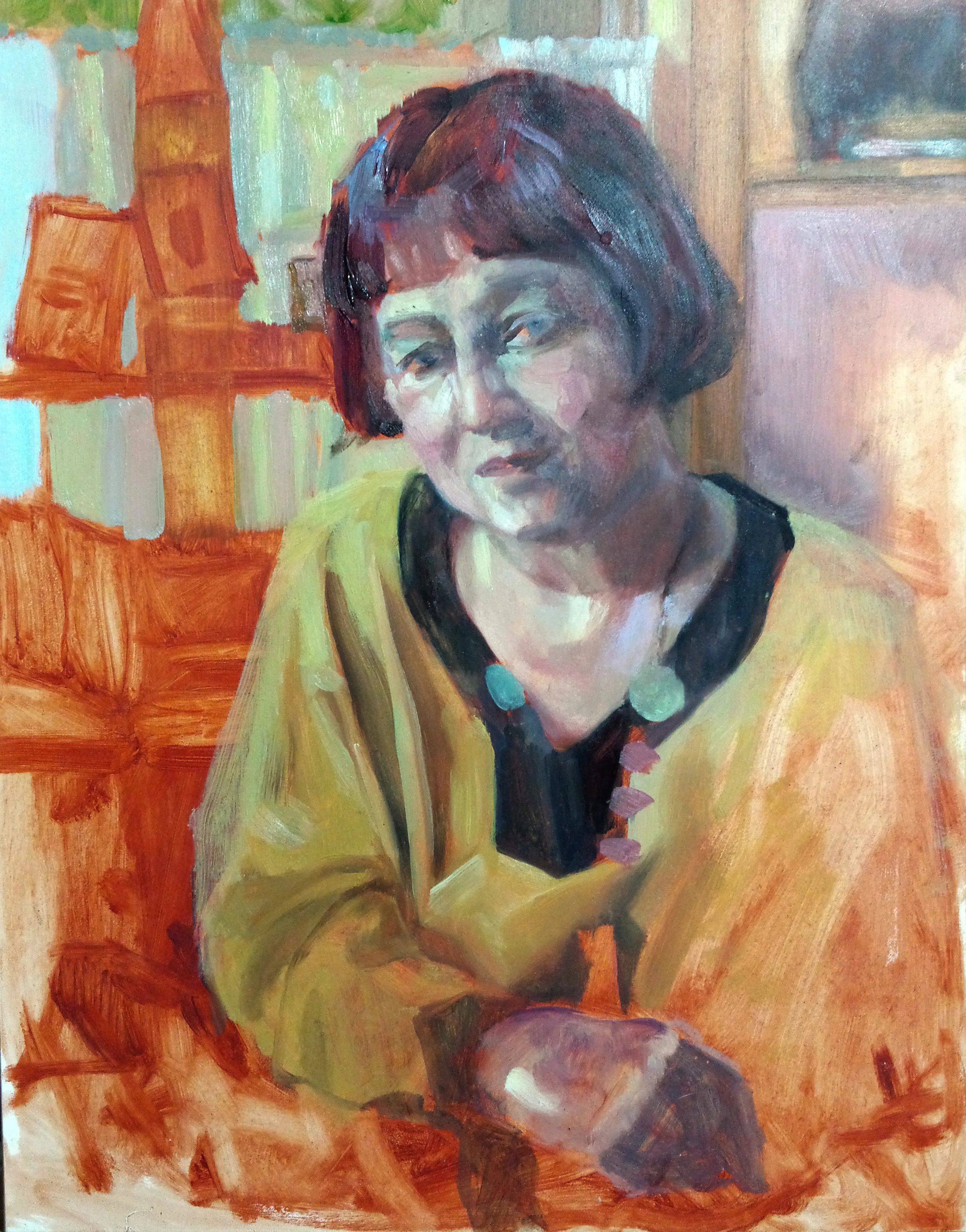 Study for Christine, In Her Office (WORK IN PROGRESS) 