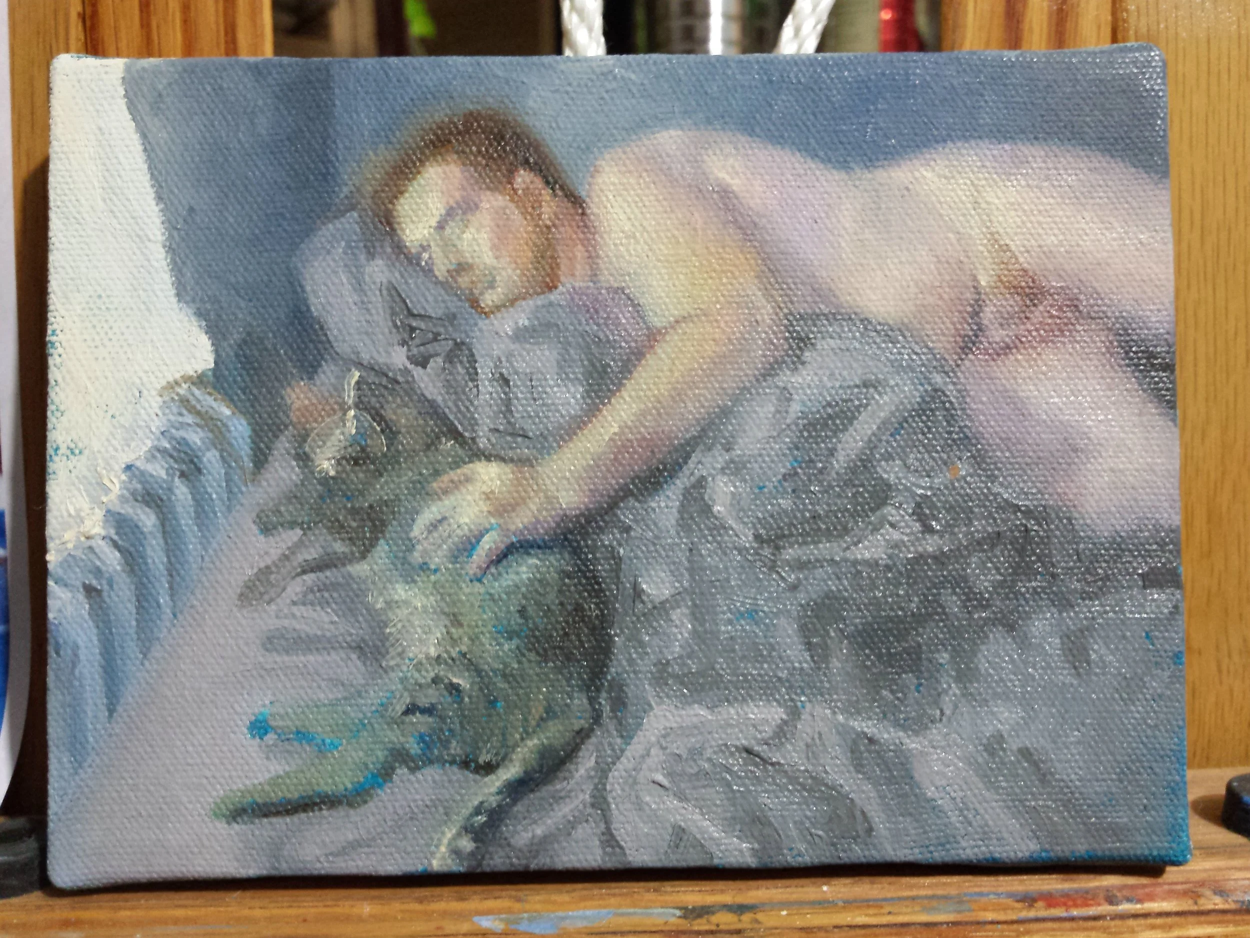 Andrew, Reading with Bijou
