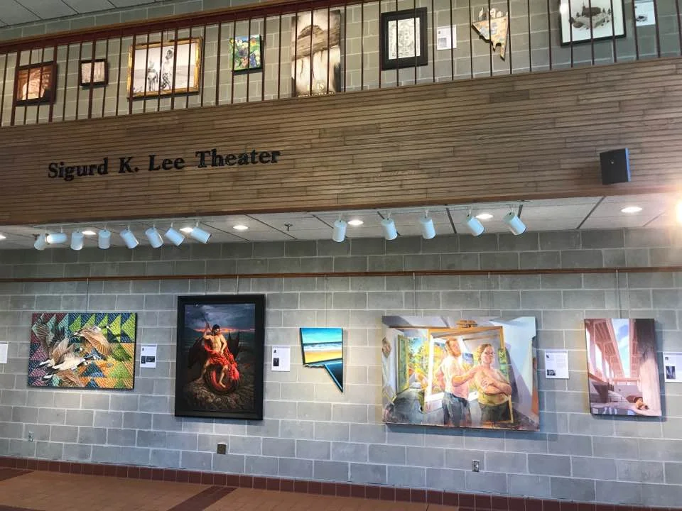 Installation view in the gallery at the Ylvisaker Fine Arts Center. 