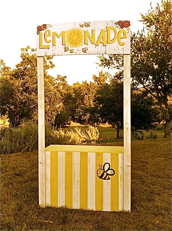  BeeSweet Lemonade hired friend Kara Shaw to paint their official lemonade stand. &nbsp;The bright and beautiful,&nbsp;10 year old Mikaila Ulmer, appeared on ABC's Shark Tank in the spring of 2015.&nbsp; Mikaila is a social entrepreneur, bee ambassad