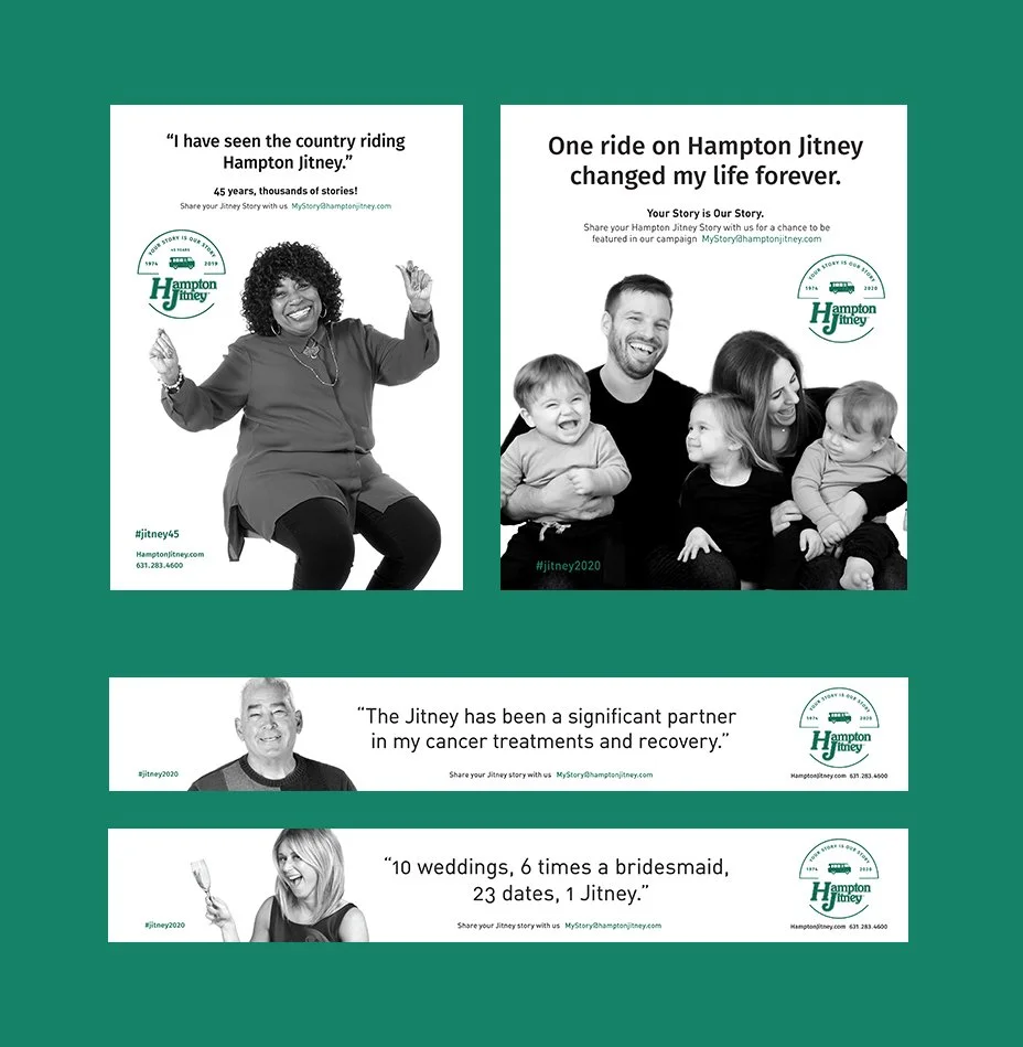 Various sizes of advertisements and banners for social content, website, and local magazine & newspaper