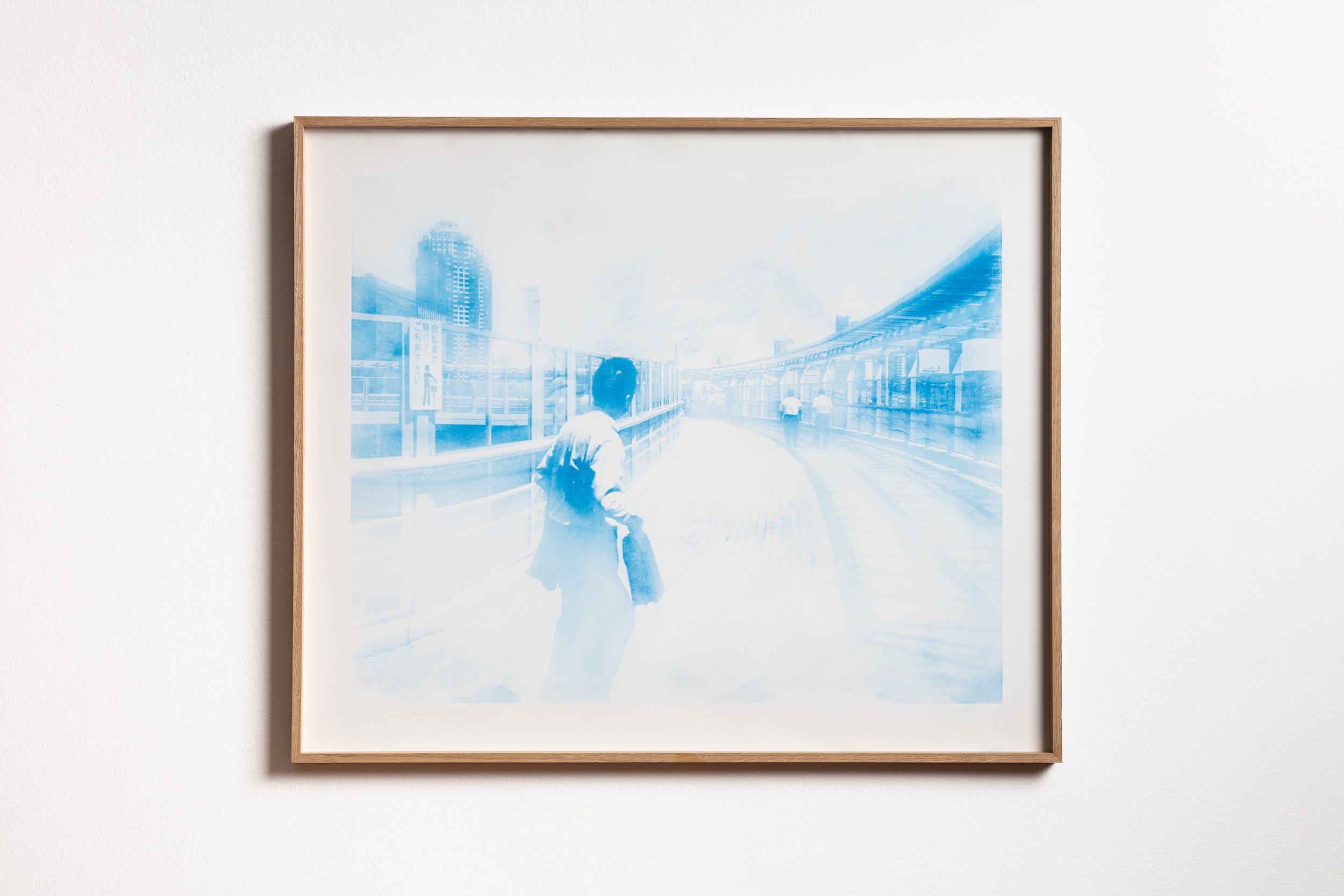  Punctuality Capital, 2014 Aomi Odaiba Cross Walk,  2022 dry print, Cobalt Cerulean on paper, 82 cm x 69 cm 
