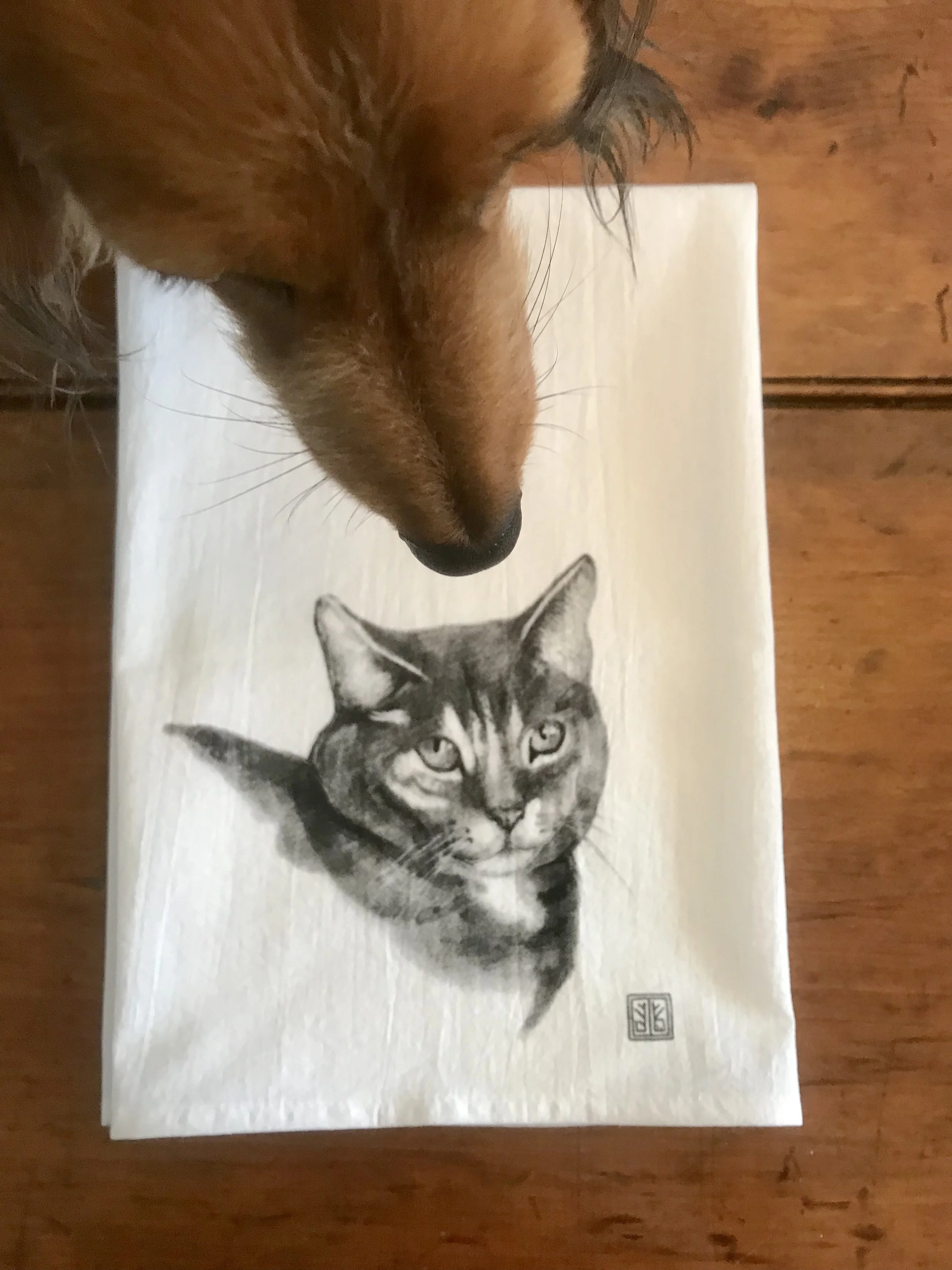 cat towel rectangle with poppy.jpg