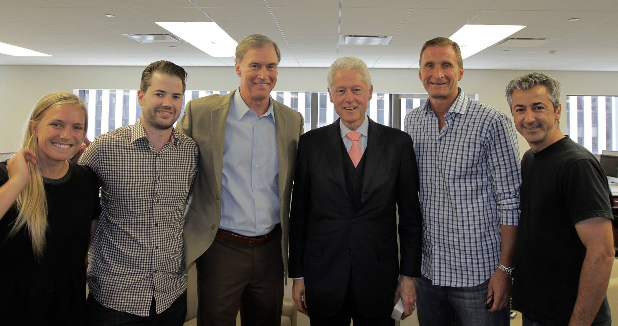  With President Bill Clinton after an interview for  The Garden's Defining Moments .&nbsp;  From L to R: Producer McKenzie Barney, Senior Producer Dan Galway,&nbsp;Executive Producer &amp; Host Fran Healy, President Bill Clinton, Founder &amp; Execut