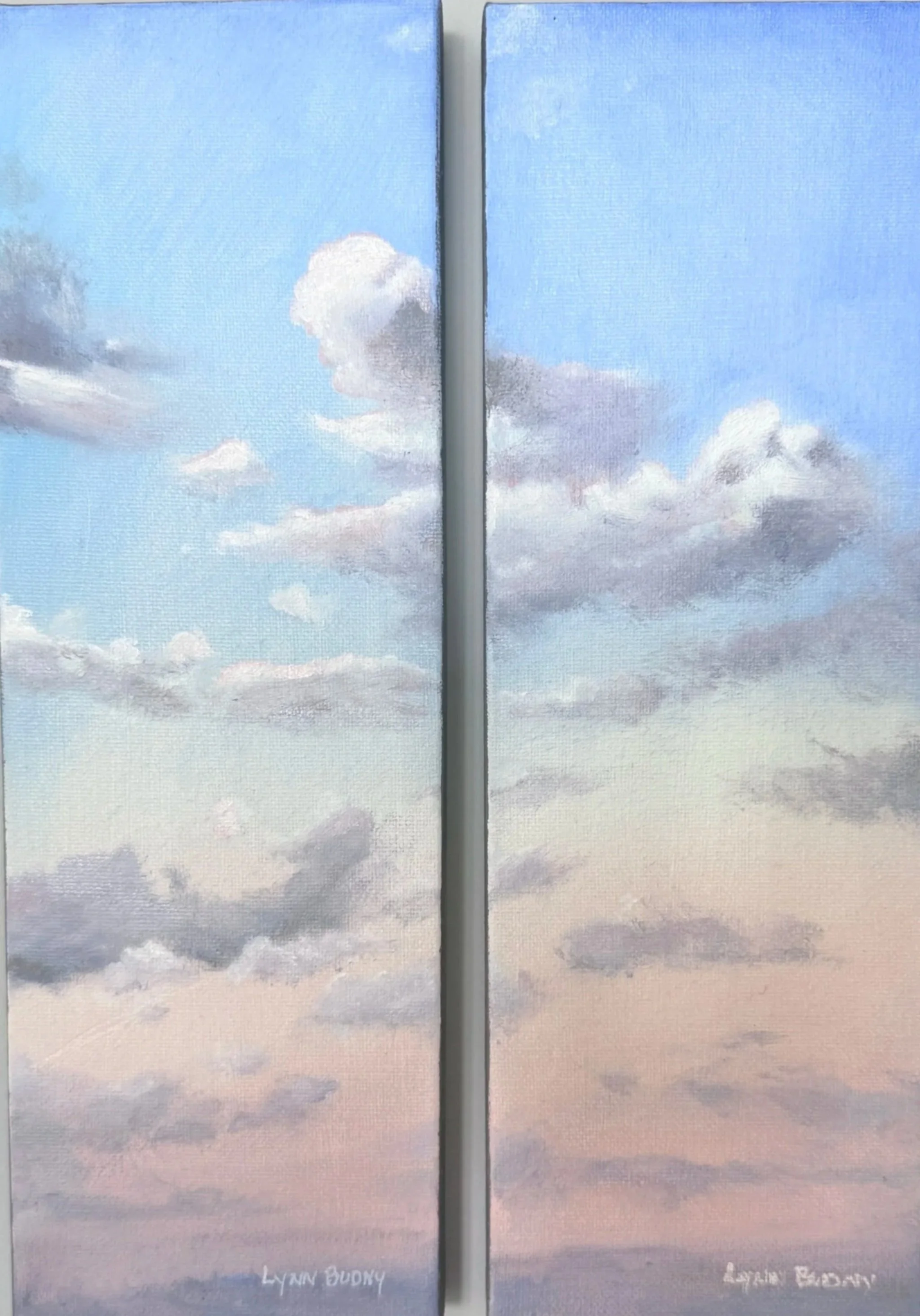 Sanguinity | $320 pair | $160 each | 4"w x 12" each | Oil on canvas