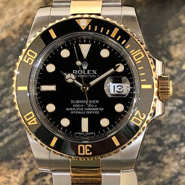 Rolex Submariner 116613. #dallaswatch #rolex #submariner #twotone #watchforsale