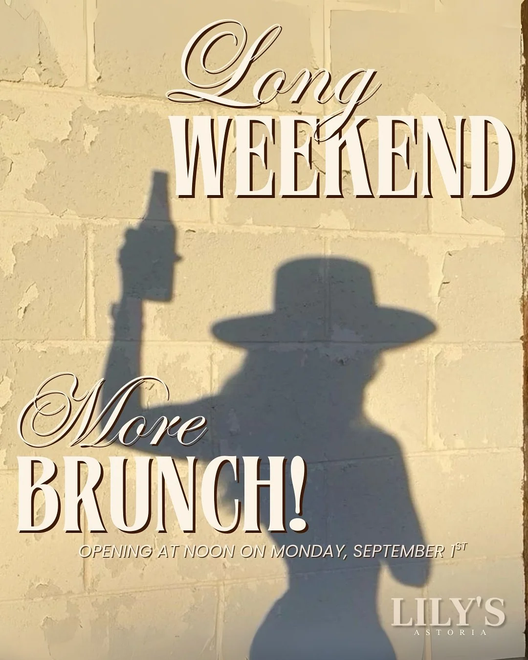 Long weekend = MORE BRUNCH🍾🥂
Join us all weekend + Monday at noon (Openi early!) for Bottomless Brunch: Aperol &amp; Hugo Spritzes, Mimosas, and Bloodies😮&zwj;💨 
We&rsquo;ll pour &lsquo;em faster than you can drink &lsquo;em. Try to keep up 🙌🍾?