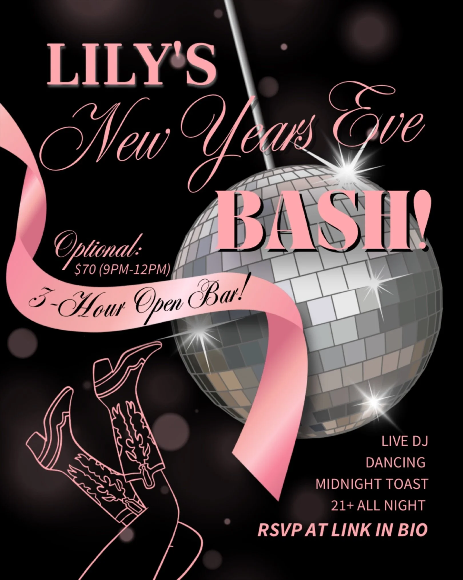 🍾🎊NEW YEAR&rsquo;S EVE BASH!🎊🍾 Before you resolve to Pilates classes, a diligent skincare routine, and daily journaling&mdash;let&rsquo;s squeeze in one last night to remember (or totally forget) at Lily&rsquo;s in 2025🍾 Join us Wednesday, Decem