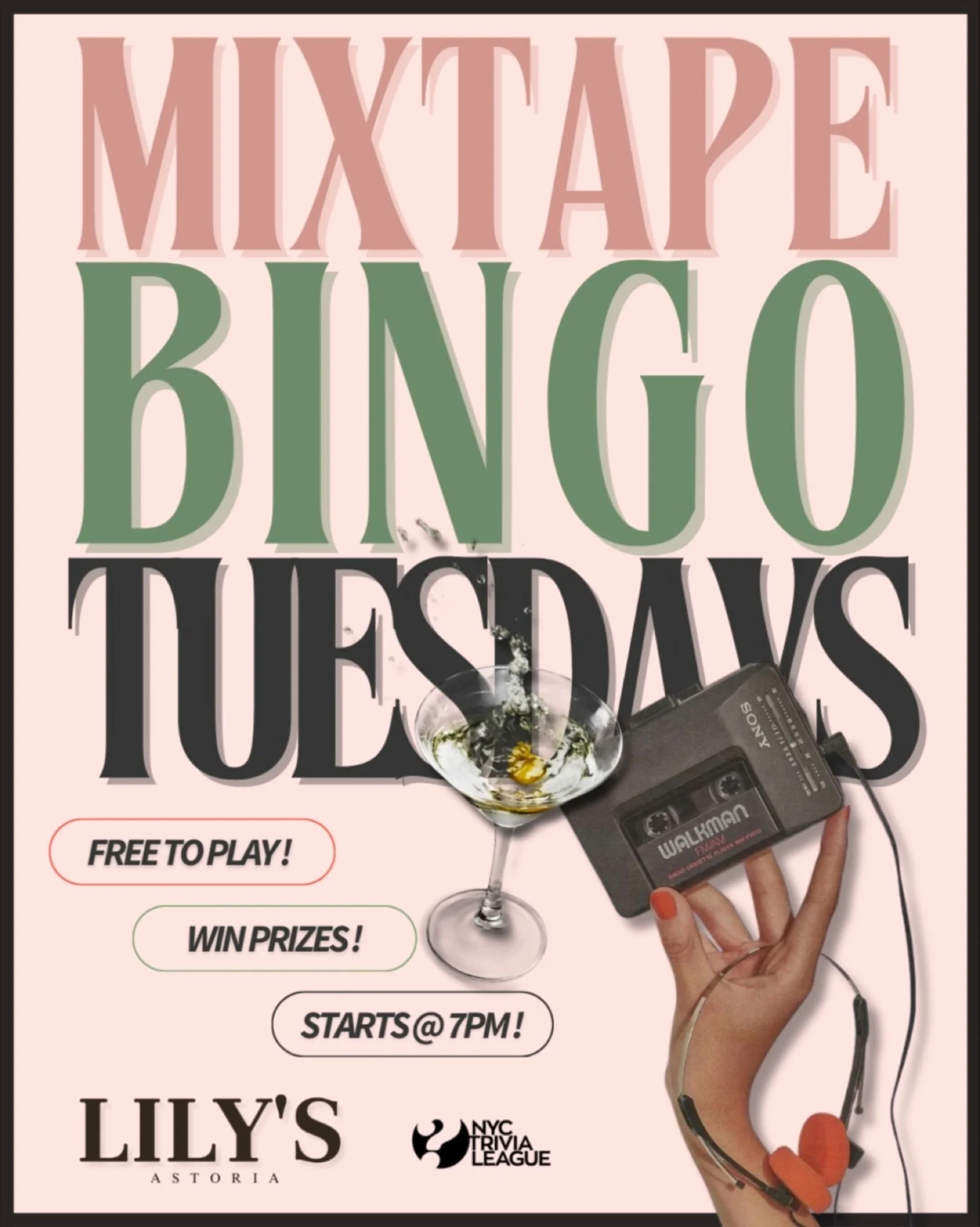 💿🍸MIXTAPE BINGO🍸💿 We are so ready to kick off 2026 with our favorite Tuesday night activity! Catch us at Lily&rsquo;s every Tuesday at 7PM, dancing in our seats, with a &lsquo;tini in one hand and a bingo stamp in the other. Just be sure to arriv