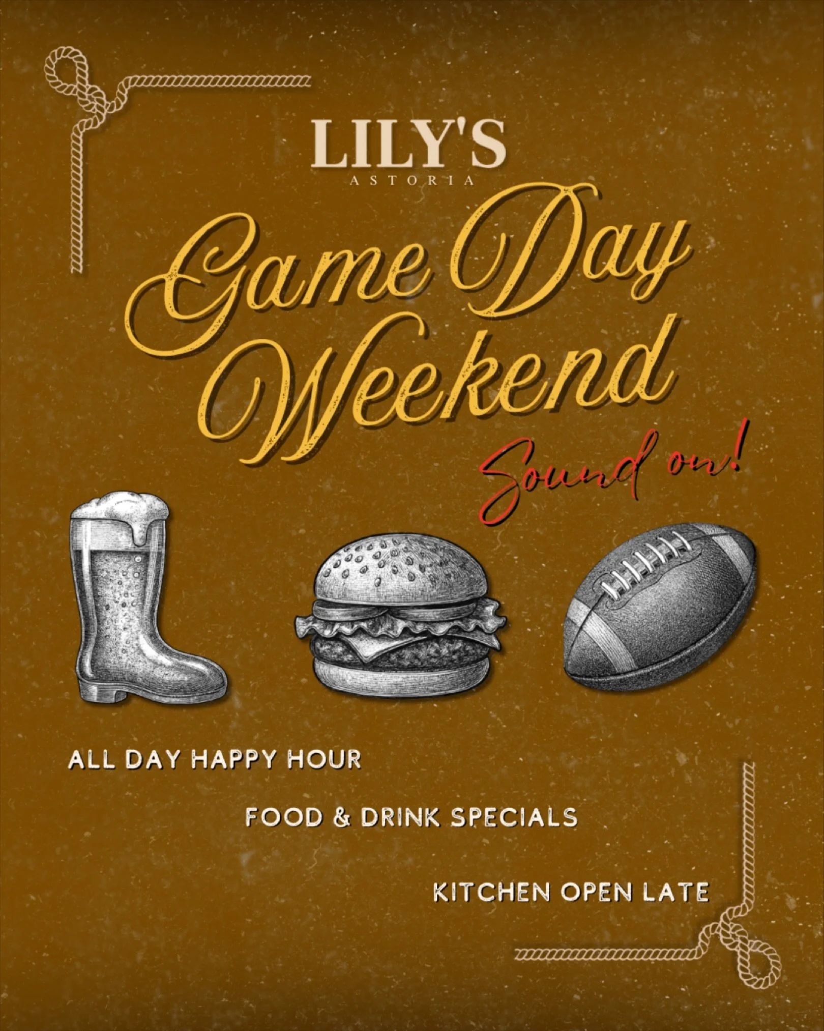 Because high-fiving a room full of strangers &amp; snacking&rsquo; on your favorite football finger foods is better than yelling at the TV in your apartment🍗📺 See you this weekend for:

🏈 Football Watch Parties w/ Sound!
🍾 Bottomless Brunch!
🍸 A