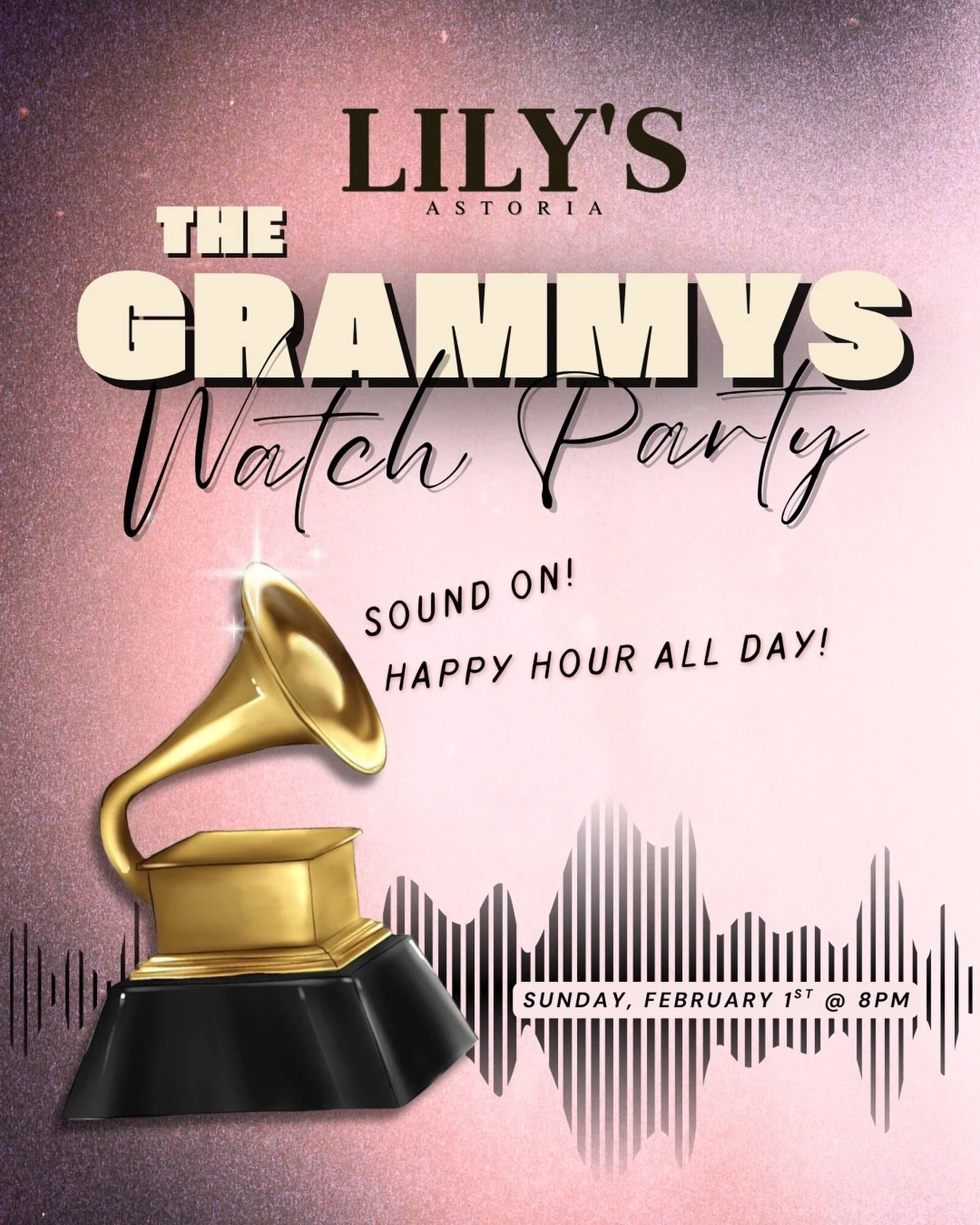 🎼GRAMMYS WATCH PARTY🎼 Awards, anthems, and All Day Happy Hour! 🥂 Join us tomorrow, Sunday, February 1st at 8PM as we critique outfits, sip martinis, and dance in our seats✨ Just be sure to arrive early to snag a seat!

#astoriaeats #astoriaqueens 