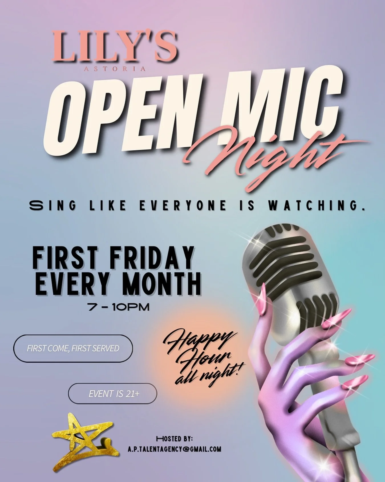 🎤🎙️OPEN MIC NIGHT🎙️🎤 WE&rsquo;RE BACK, by oh-so popular demand🙌 Lily&rsquo;s is now hosting our Open Mic Night the first Friday of every month✨ Join us for the next one on Friday, April 3rd, 7-10PM. Bring your friends. Bring your talent. Bring y