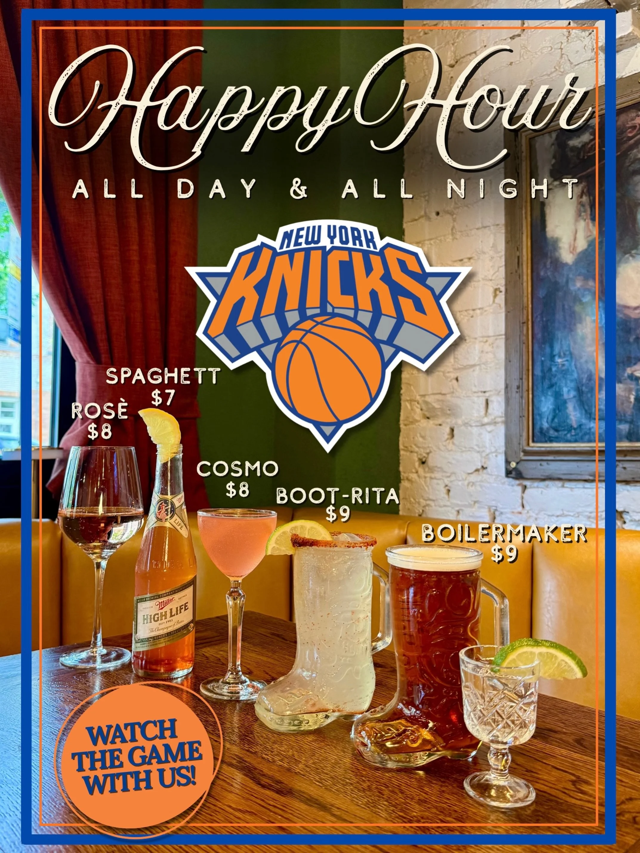 🏀🔵THE KNICKS GAME 2🔵🏀 OPEN MIC NIGHT HAS BEEN CANCELLED so we can tune into The Knicks Game 2! Our projector is ready to go and all TVs are 🔛 Just be sure to show up EARLY and snag a table, a stool, a place to say LETS GO KNICKS! Plus, our new k