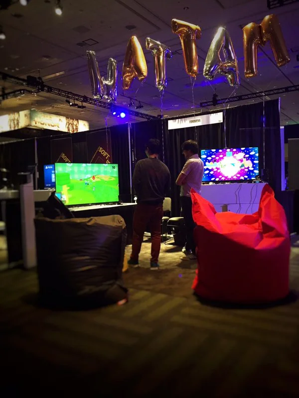  Delicious Balloon Letters floating above our PSX booth.