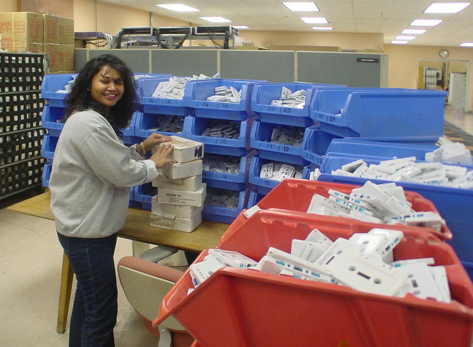The bottom line is always the happiness of the occupants even in the processing areas where books on tape are distributed across the nation to the visually impaired.