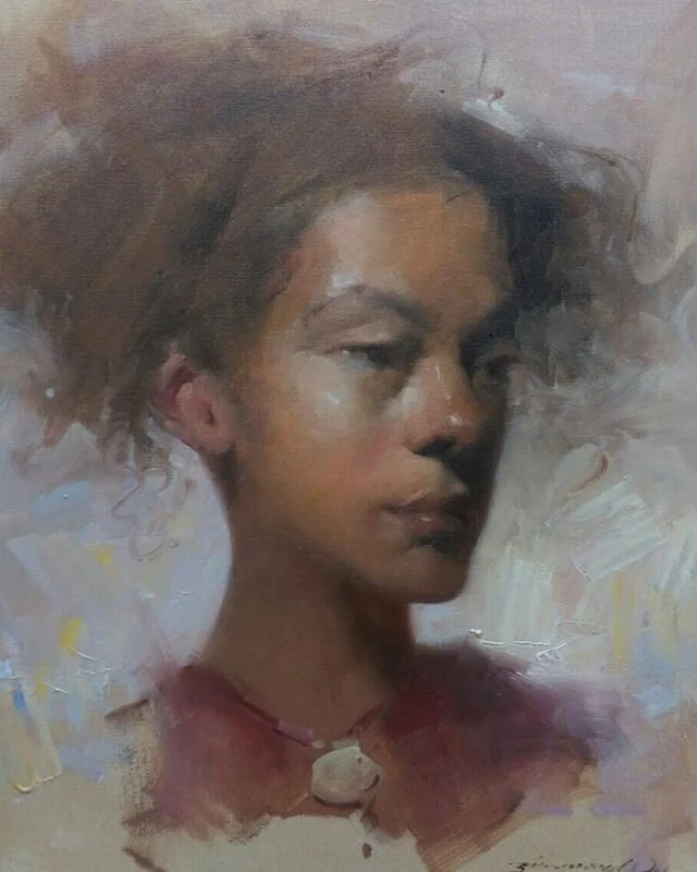 This November we will host an &quot;Alla Prima Portrait Workshop&quot; with acclaimed contemporary master Zhaoming Wu. Space is limited to 8 participants, register on our website. This portrait by @ZhaomingWu is of the accomplished model @pigeonplumt