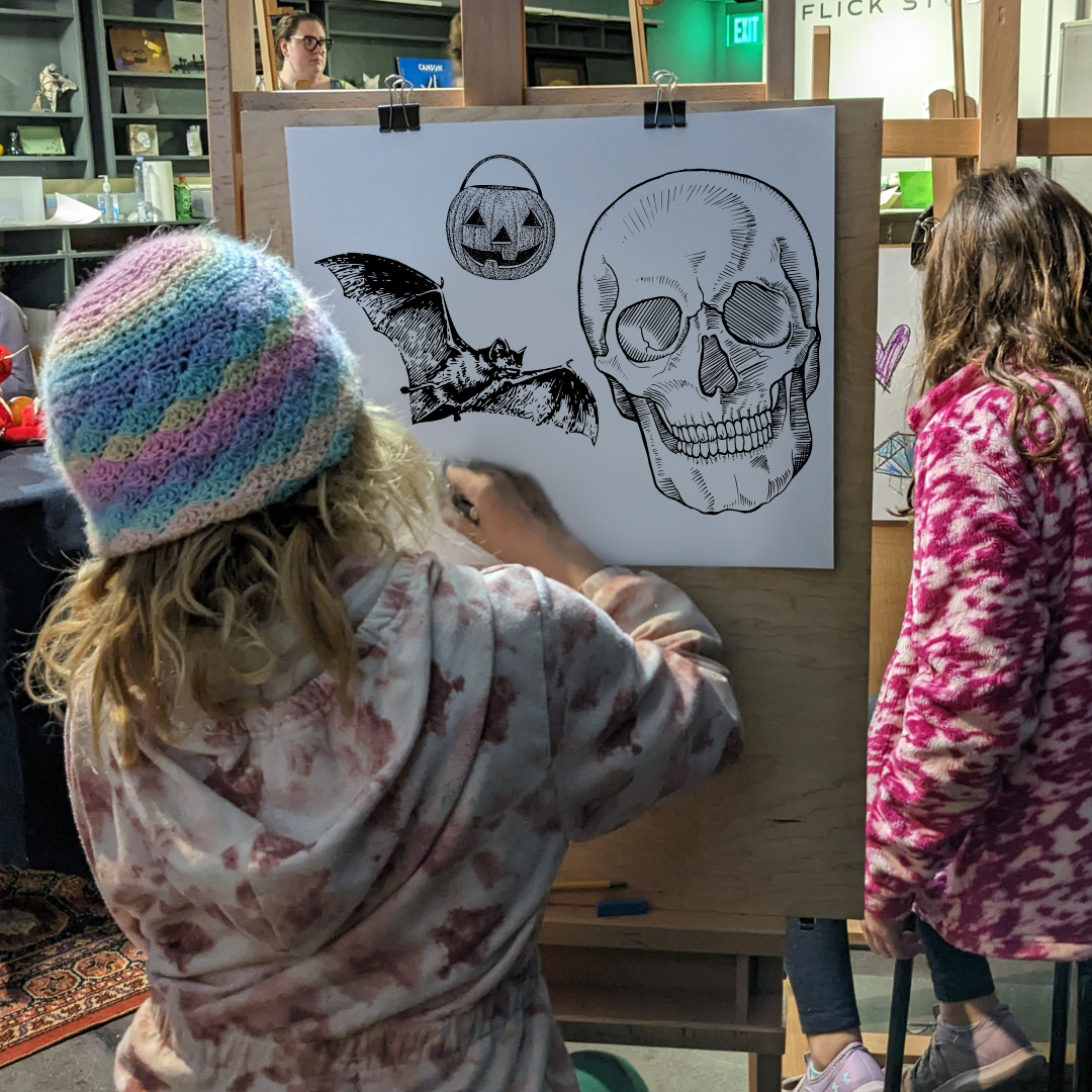 Spooky Skeleton Figure Drawing with Los Gatos Library (Ages 7-16)