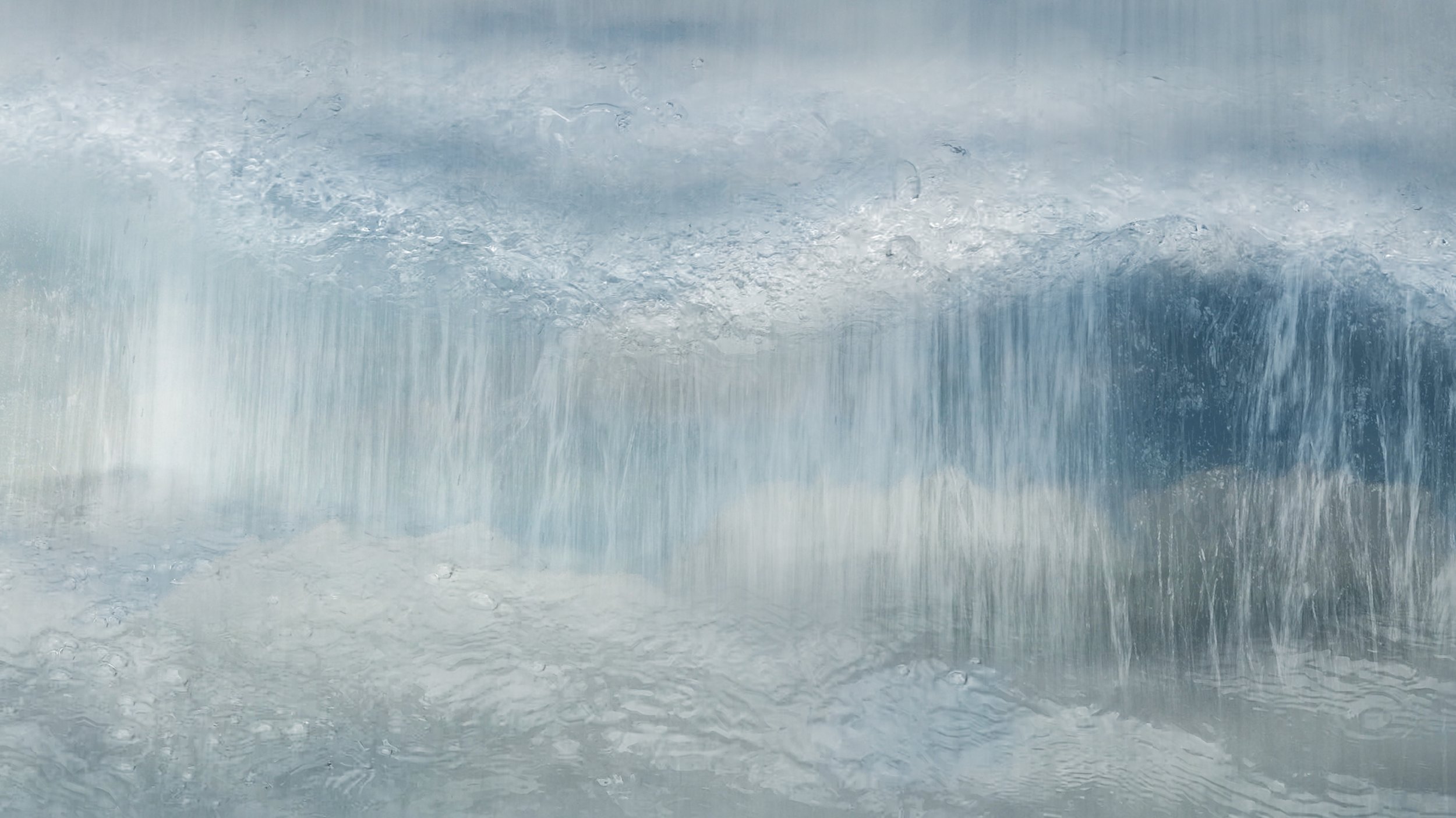 A blue-white abstract image, that looks like water