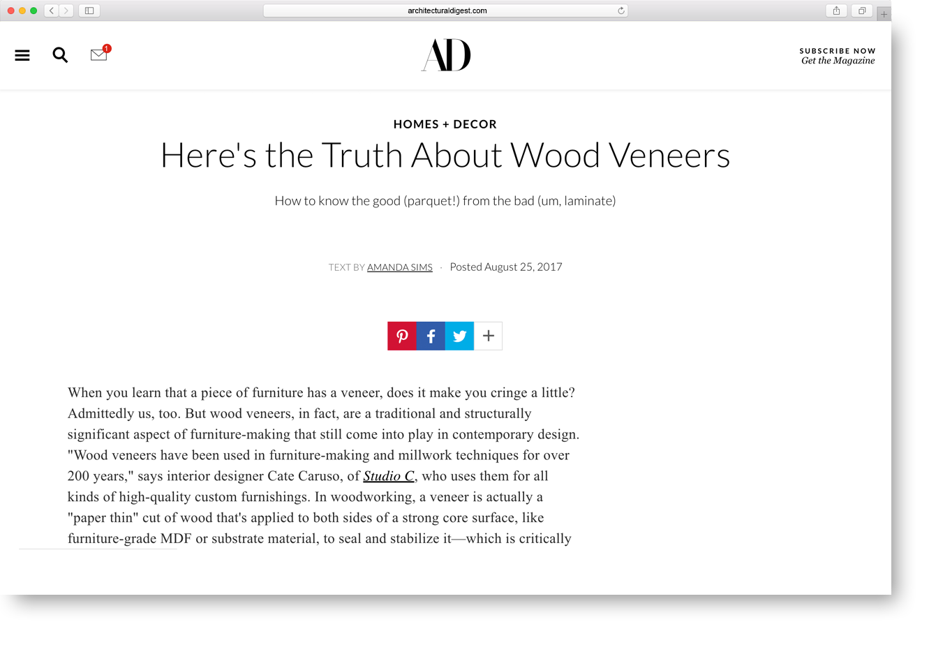 Architectural Digest Interview