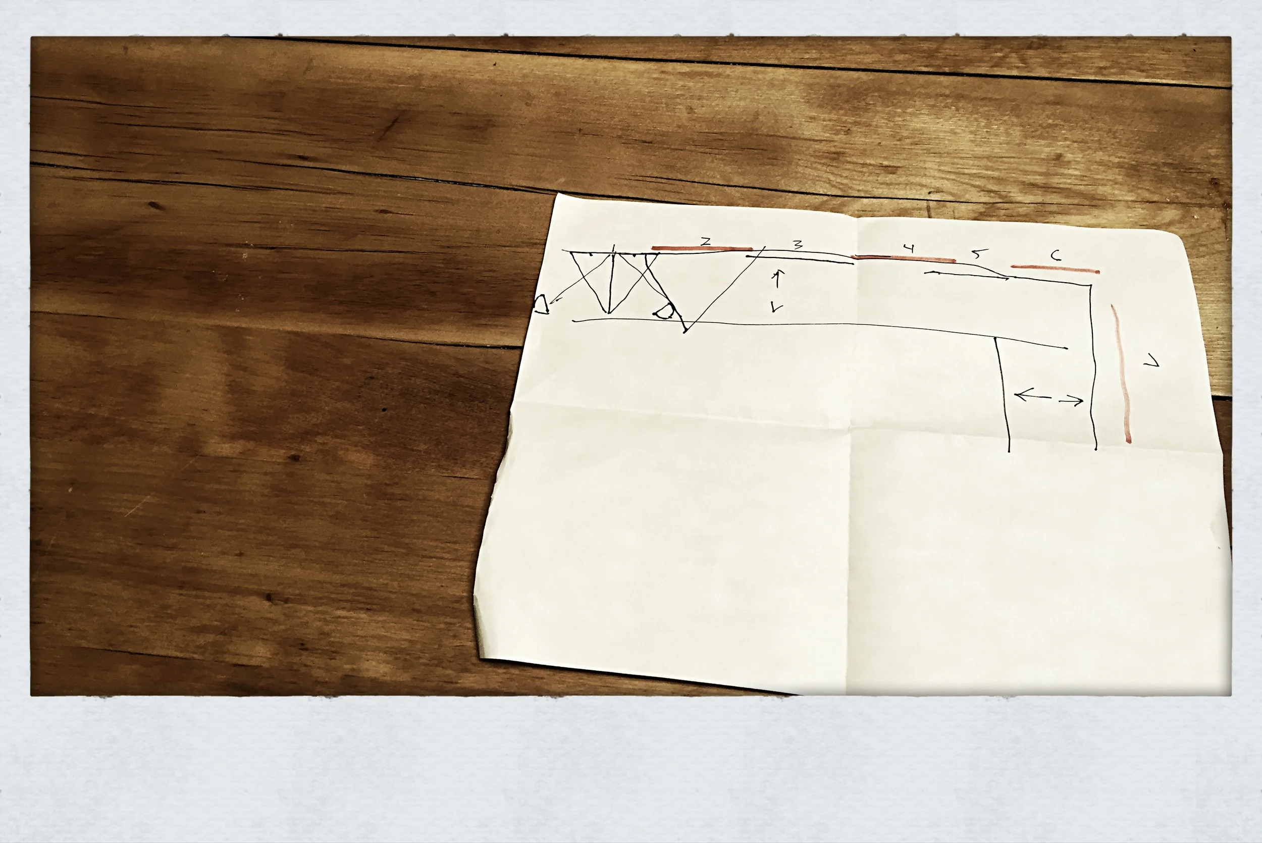 Wayne's Hand-Sketched Plans for the Newbie Assistant (Me)