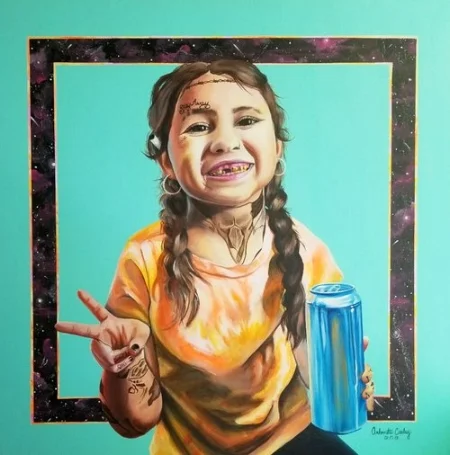 "Money Made Me Do It" - 36 x 36" - Acrylic on Canvas