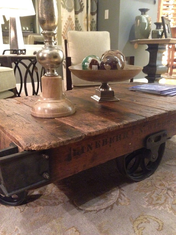 Reclaimed Factory Carts HÓm By Benchmark, Train Trolley Coffee Table