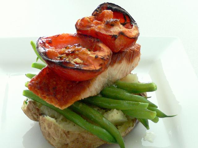 Roast Salmon with Oven Dried Tomatoes from the meal planning menu