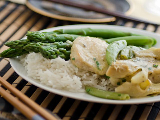 Chicken with Sugar Snap Peas and Asparagus from the meal planning menu