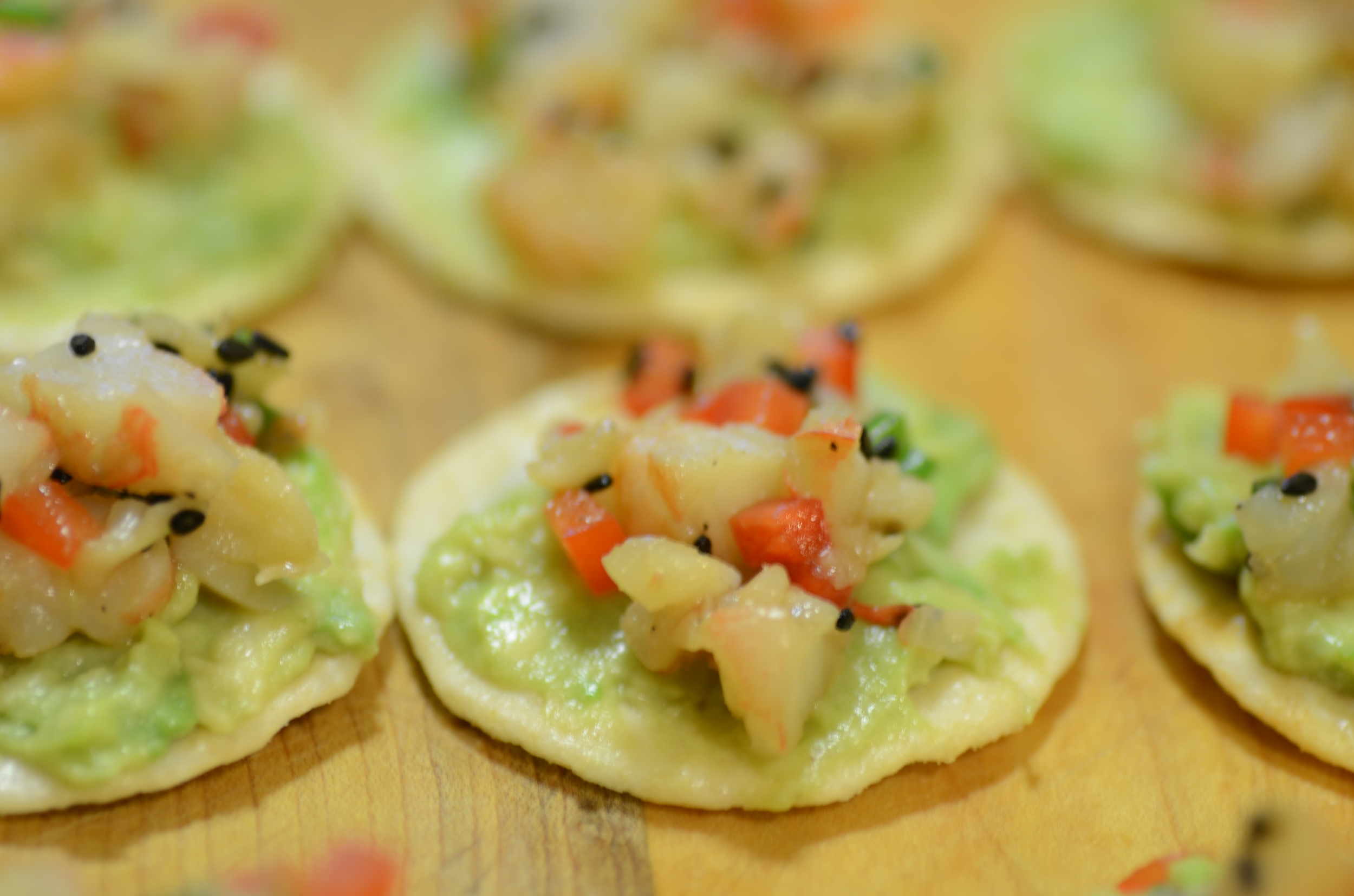 Crab Salad, Avocado on a Rice Cracker