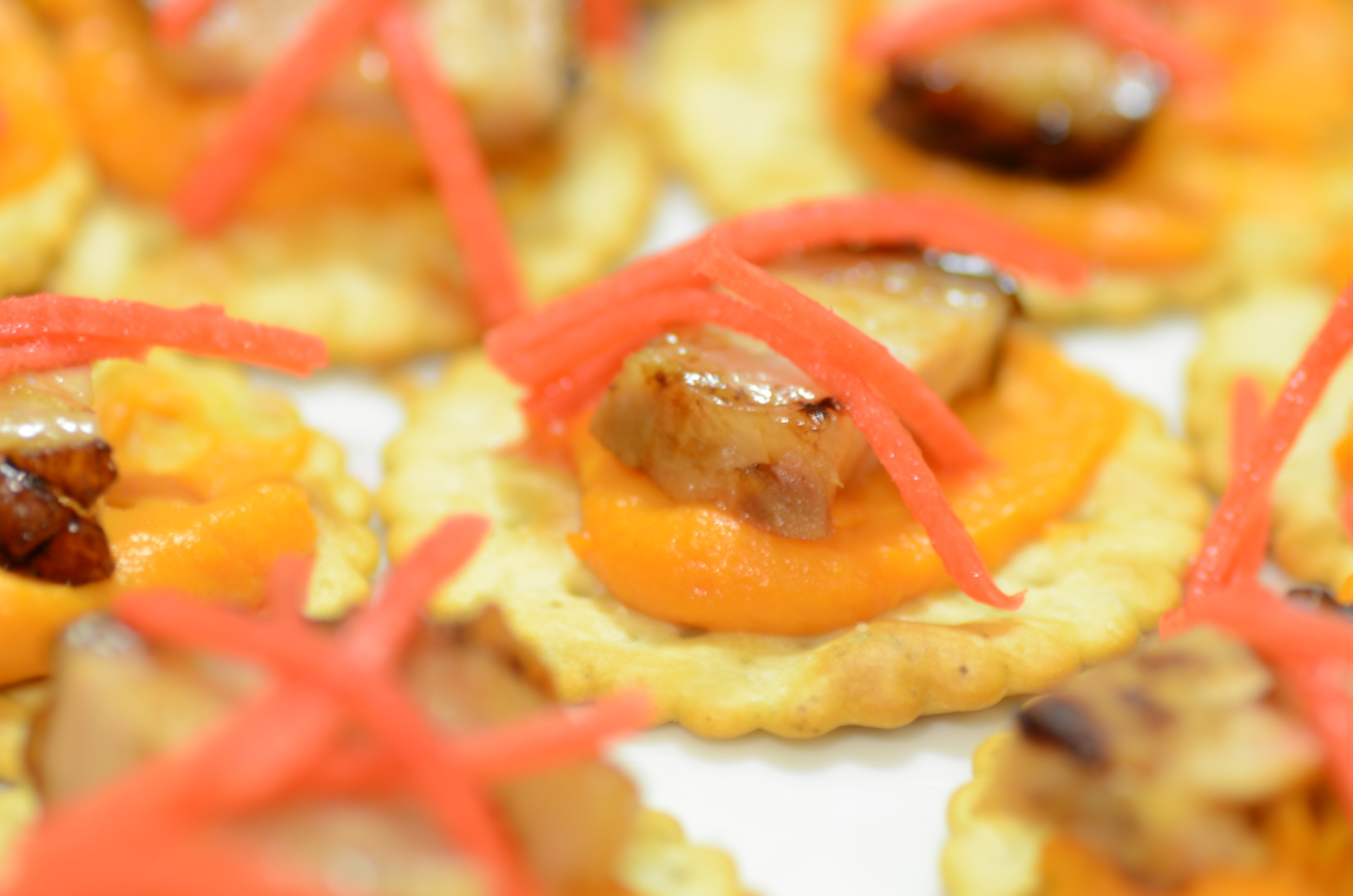 Glazed pork Belly, Sweet Potato with Pickled Red Meat Radish