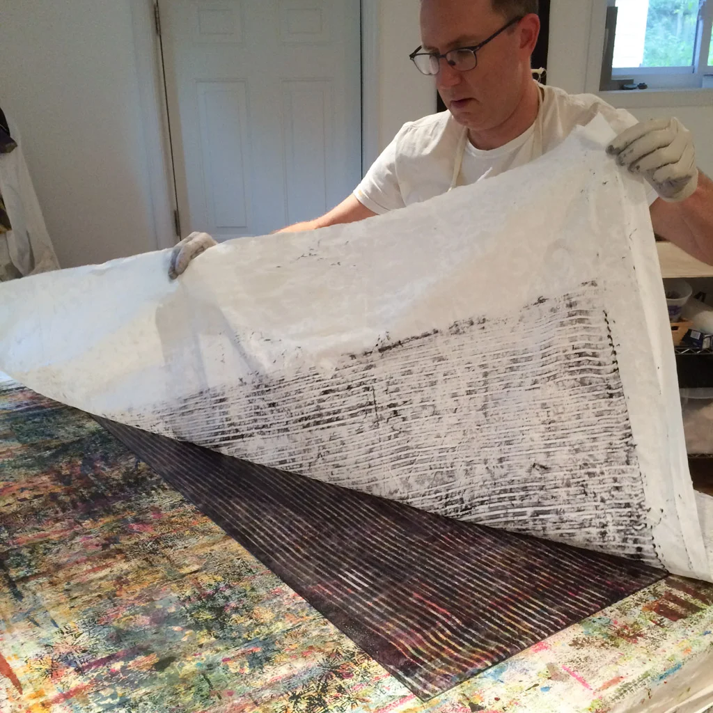 Pulling the print.