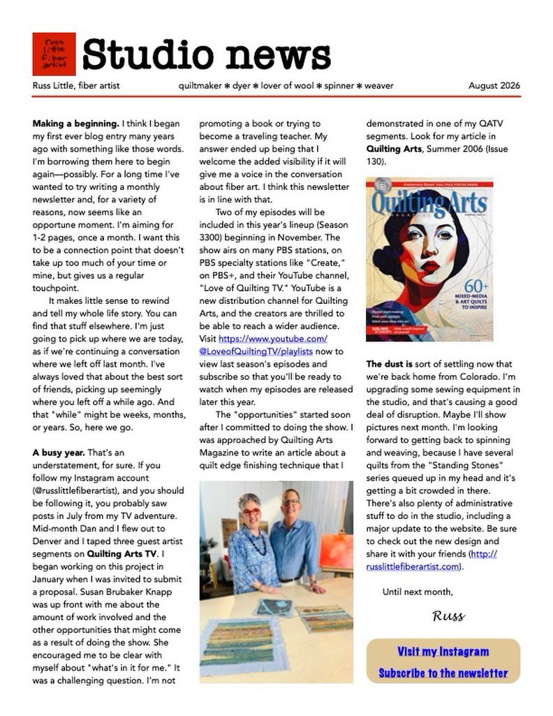 Serving up a bit more newness. I&rsquo;m trying out a monthly newsletter. Take a look at the current issue on my website (link in my bio). While you&rsquo;re there, hit the subscribe button to receive an email monthly notification when each new issue