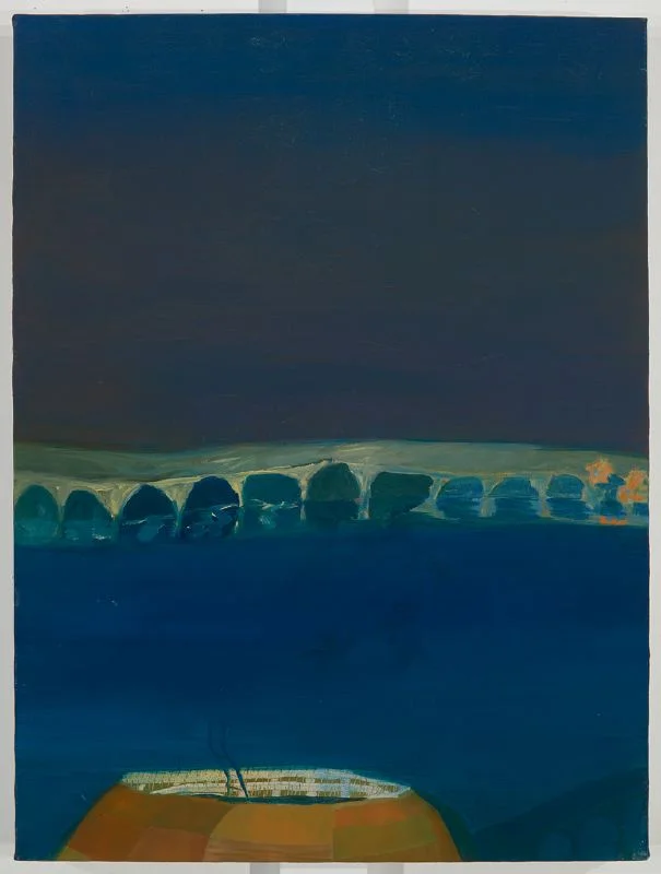 Solitary Boat Beneath a Bridge