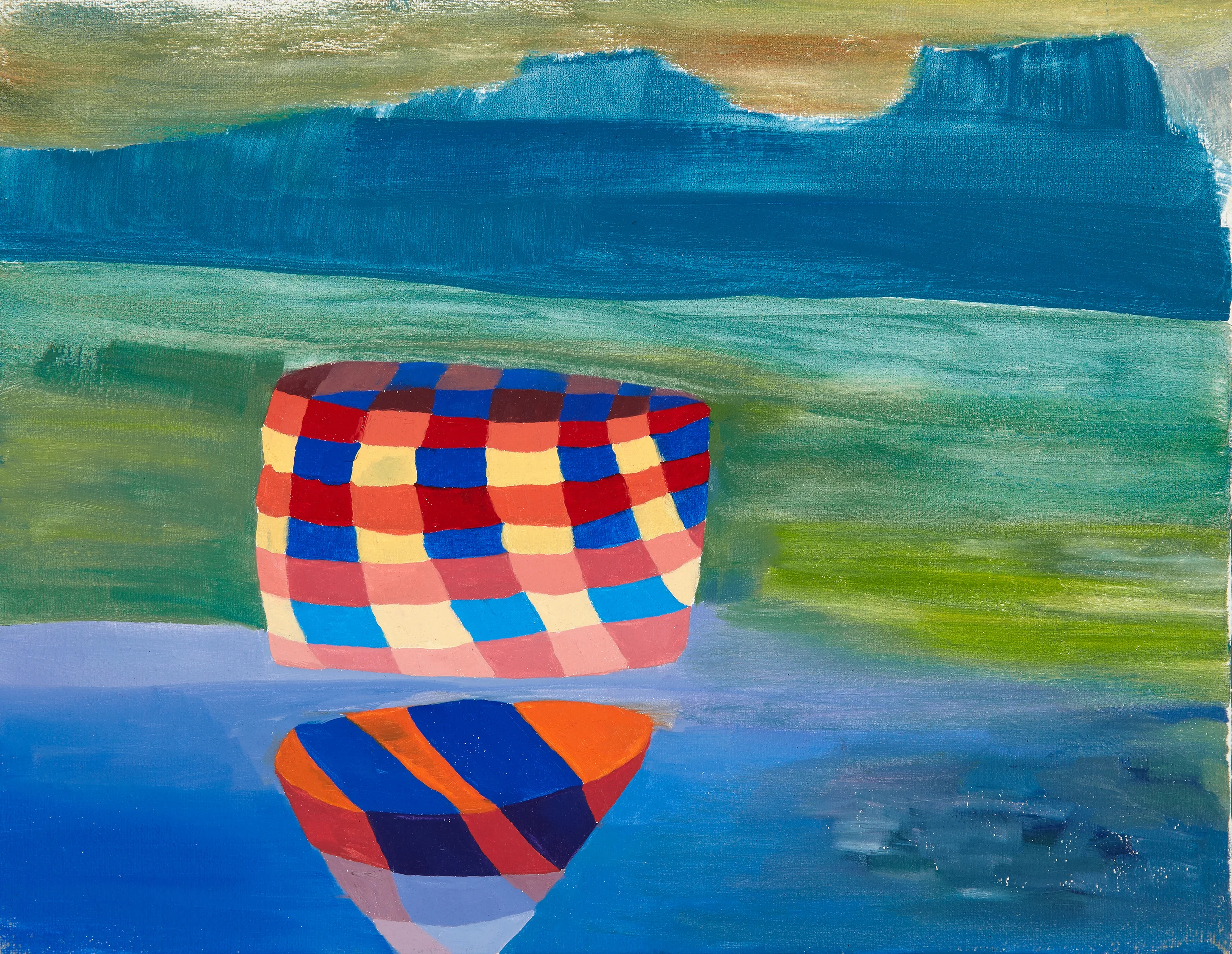 Solitary Boat with Bright Grid