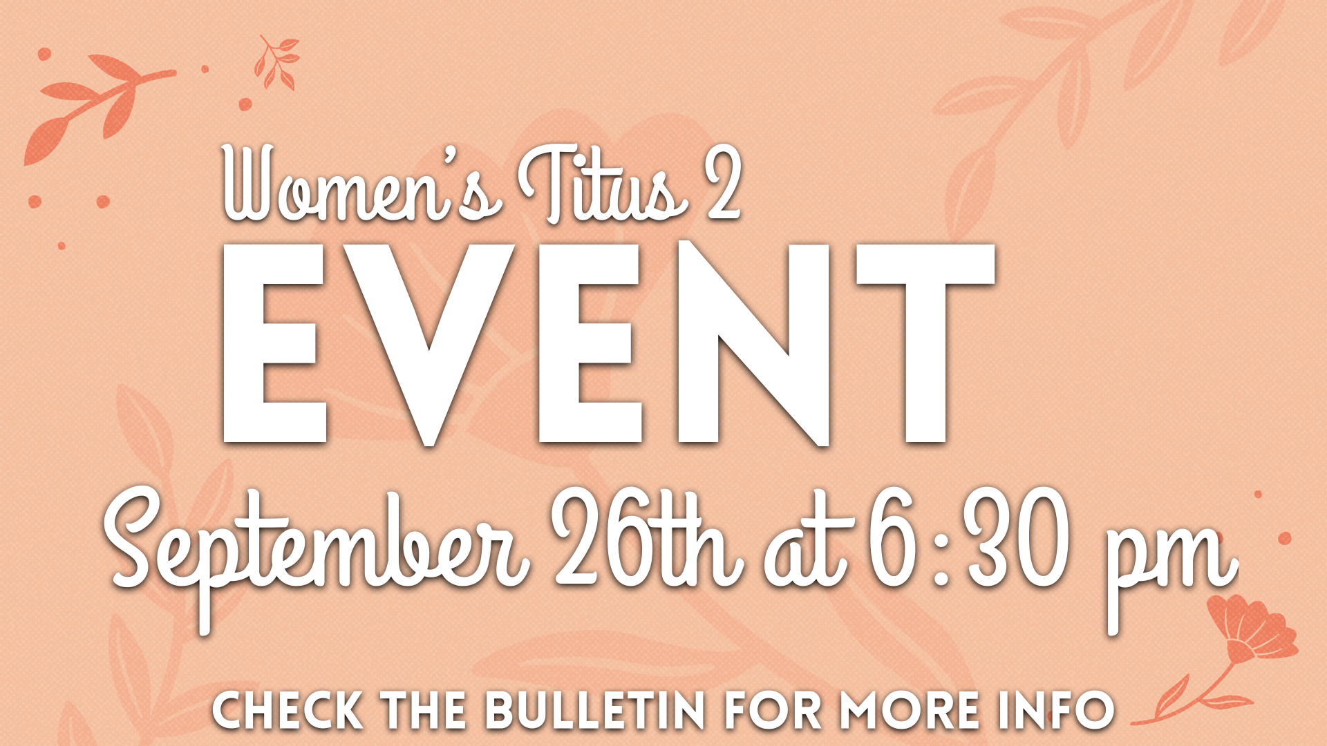 Women's Titus 2 Event